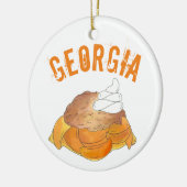 州のプライドアトランタジョージアサザンピーチコブラー セラミックオーナメント (左)