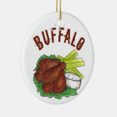 州のプライドバッファローニューヨークホットBBQチキンウィングズ セラミックオーナメント (右)