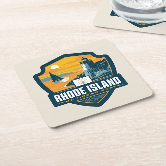 州のプライドロード島| スクエアペーパーコースター (アングル)