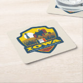 州のプライド |アイオワ スクエアペーパーコースター (アングル)