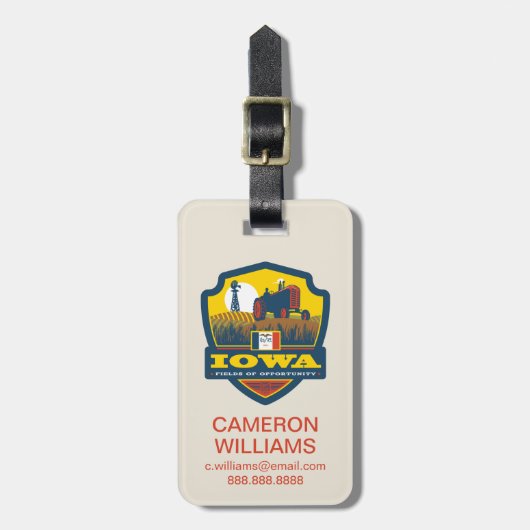 州のプライド|アイオワ ラゲッジタグ (正面縦)