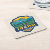 州のプライド |アイダホ スクエアペーパーコースター (アングル)