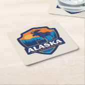 州のプライド|アラスカ スクエアペーパーコースター (アングル)