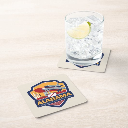州のプライド|アラバマ スクエアペーパーコースター (インサイチュ)