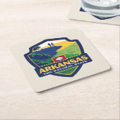 州のプライド |アーカンソー スクエアペーパーコースター (アングル)