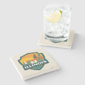 州のプライド |イリノイ ストーンコースター (横)