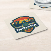 州のプライド |インディアナ スクエアペーパーコースター (アングル)