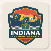 州のプライド |インディアナ スクエアペーパーコースター (正面)