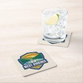 州のプライド |ウェストバージニア スクエアペーパーコースター (インサイチュ)