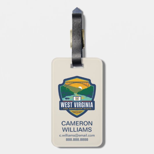 州のプライド |ウェストバージニア ラゲッジタグ (裏面縦)