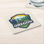 州のプライド |オレゴン スクエアペーパーコースター (アングル)