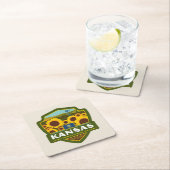 州のプライド|カンザス スクエアペーパーコースター (インサイチュ)