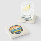 州のプライド|コネティカット ストーンコースター (横)