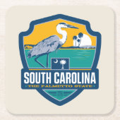 州のプライド|サウスカロライナ スクエアペーパーコースター (正面)