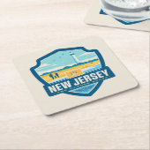 州のプライド |ニュージャージー スクエアペーパーコースター (アングル)