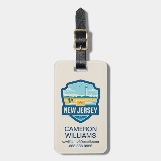 州のプライド |ニュージャージー ラゲッジタグ (正面縦)