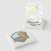 州のプライド |ニューハンプシャー ストーンコースター (横)