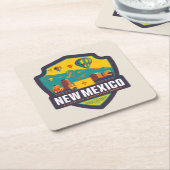 州のプライド |ニューメキシコ スクエアペーパーコースター (アングル)