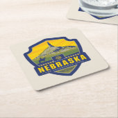 州のプライド|ネブラスカ スクエアペーパーコースター (アングル)