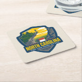 州のプライド|ノースカロライナ スクエアペーパーコースター (アングル)