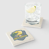 州のプライド|ノースカロライナ ストーンコースター (横)