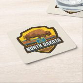 州のプライド |ノースダコタ スクエアペーパーコースター (アングル)