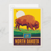 州のプライド |ノースダコタ ポストカード (正面/裏面)