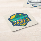 州のプライド|ハワイ スクエアペーパーコースター (アングル)