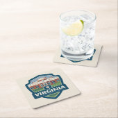 州のプライド |バージニア スクエアペーパーコースター (インサイチュ)