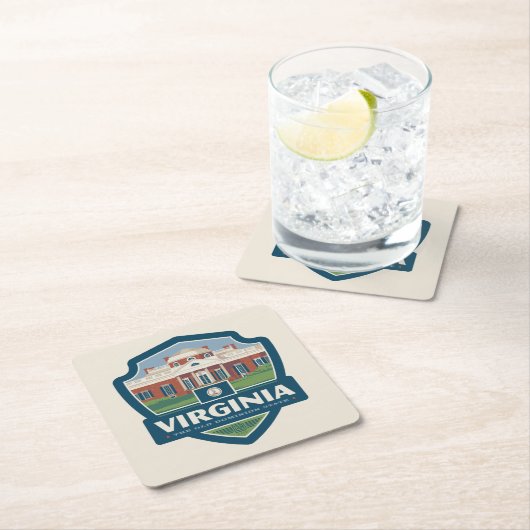 州のプライド |バージニア スクエアペーパーコースター (インサイチュ)