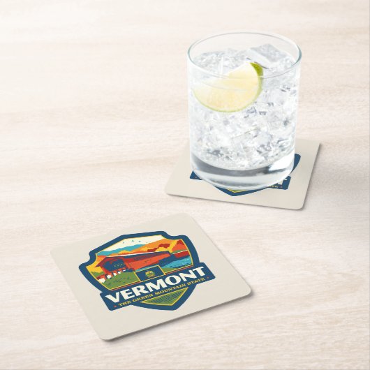 州のプライド |バーモント スクエアペーパーコースター (インサイチュ)