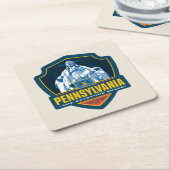 州のプライド |ペンシルベニア スクエアペーパーコースター (アングル)