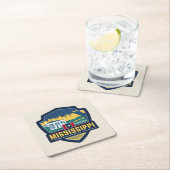 州のプライド |ミシシッピ スクエアペーパーコースター (インサイチュ)