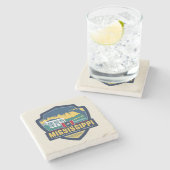 州のプライド |ミシシッピ ストーンコースター (横)