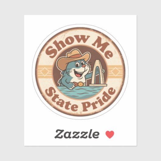 州のプライド_ミズーリのナマズとアーチアートを表示 シール (シート)