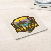 州のプライド |モンタナ スクエアペーパーコースター (アングル)