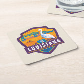 州のプライド |ルイジアナ スクエアペーパーコースター (アングル)