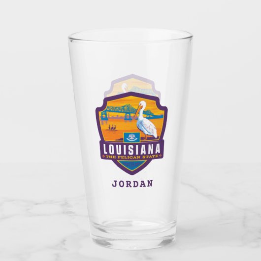 州のプライド |ルイジアナ タンブラーグラス (正面)