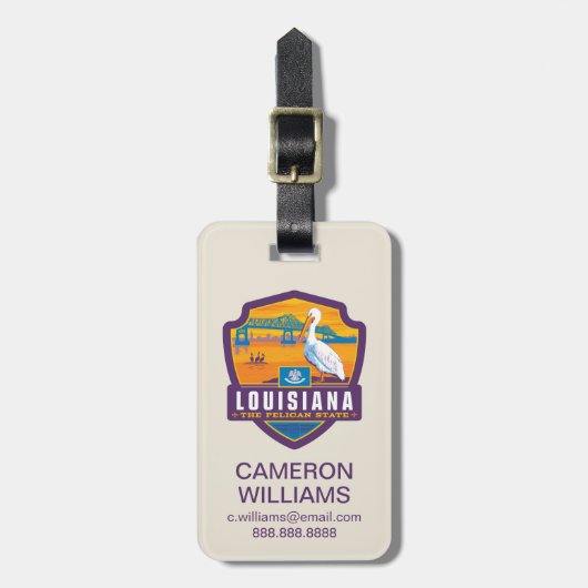 州のプライド|ルイジアナ ラゲッジタグ (正面縦)