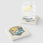 州のプライド |ロードアイランド ストーンコースター (横)