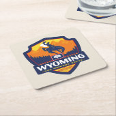 州のプライド |ワイオミング スクエアペーパーコースター (アングル)