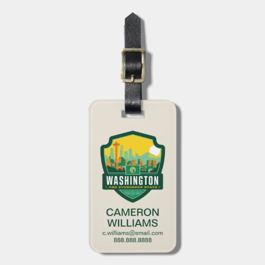 州のプライド|ワシントン州 ラゲッジタグ (正面縦)