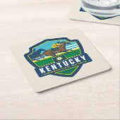 州のプライド | Kentucky スクエアペーパーコースター (アングル)
