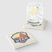 州のプライド | Utah ストーンコースター (横)