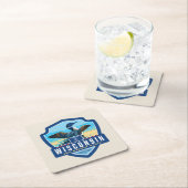 州のプライド | Wisconsin スクエアペーパーコースター (インサイチュ)