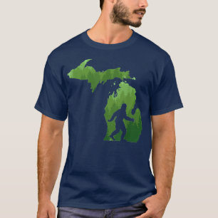 州のミシガンマップビッグフットおもしろいサスカッチギフト Tシャツ