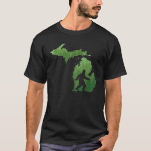 州のミシガンマップビッグフートシャツサスカおもしろいット Tシャツ