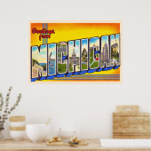 州のミシガンMIヴィンテージラージレター ポスター (キッチン)