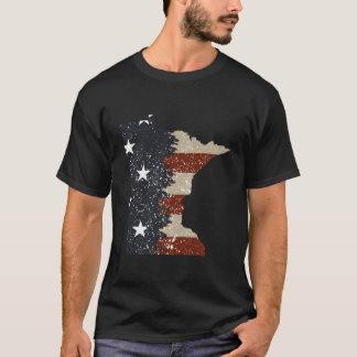 州のミネソタ愛国米国国旗男性へWome Tシャツ