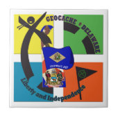 州のモットーデラウェア州GEOCACHER タイル (正面)